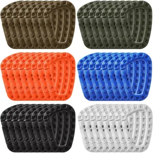48 Pcs Tactical Carabiner Keychain Gear Clip Hard Polymer D Rings Carabiners Spring Snap Utility Hooks for Backpack Hanging Buckle