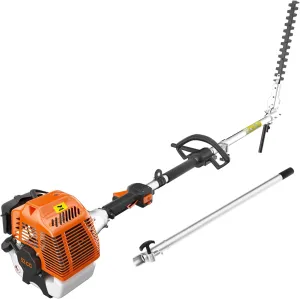 48cc Gas Hedge Trimmer, 2 Cycle Gas Powered Hedge Trimmer Brush Cutter,Pole Saw with Extension Pole Garden Trimming Tools for Tree Trimming and Branch Cutting