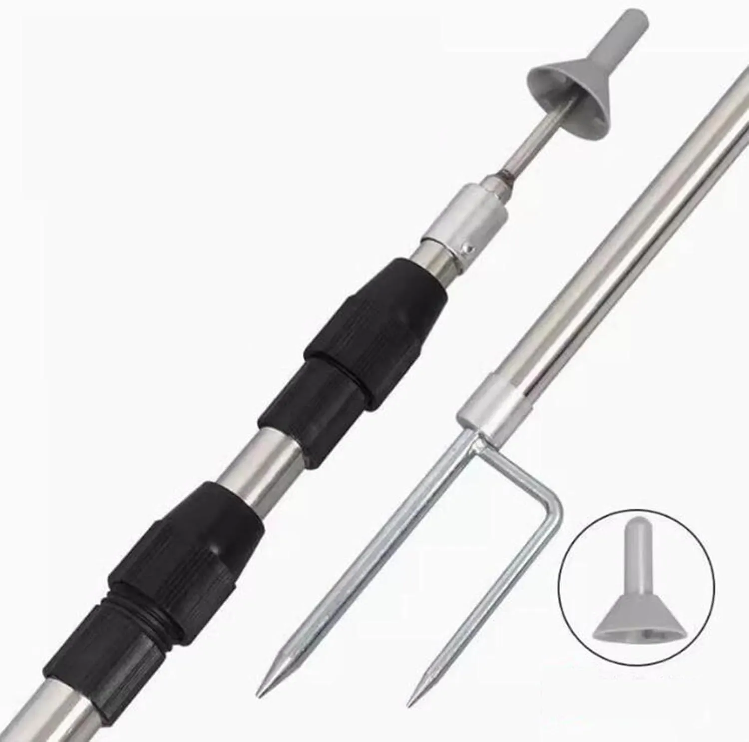 4X Camping Tarp Poles Telescoping Accessories Adjustable Awning Poles Replacement for Garden Awning Tarpaulin Camping Hiking