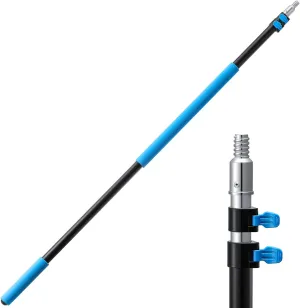 5-12 ft Long Telescopic Extension Pole, Multi-Purpose Extendable Pole with Universal Twist-on Metal Tip, Lightweight Sturdy Aluminum Telescoping Pole for Painting, Dusting and Window Cleaning