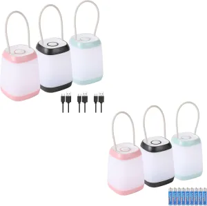 6 Pack LED Camping Light, 3 Light Modes Battery Powered Night Light for Indoor and Outdoor Emergency Light, Tent Lantern, Camping