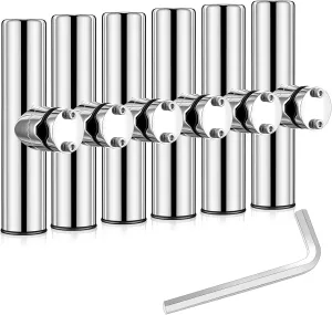 6 Pcs Boat Fishing Rod Holder Adjustable Clamp on Rod Holder Stainless Steel Fishing Pole Holders for Rails 7/8" to 1"