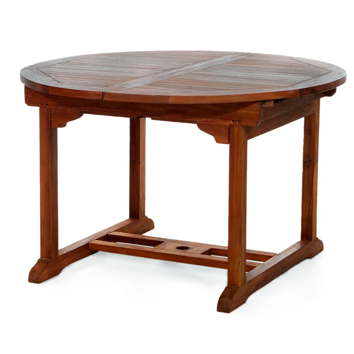 7-Piece Teak Oval Extension Patio Table and Folding Dining Chairs Set