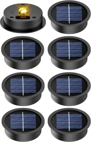 8 Pack Solar Light Replacement Tops(2.76 Inch Top, 2.36 Inch Bottom), Waterproof Replacement Solar Lantern Parts for Outdoor Hanging Lanterns DIY Table Lights Garden Patio Decor