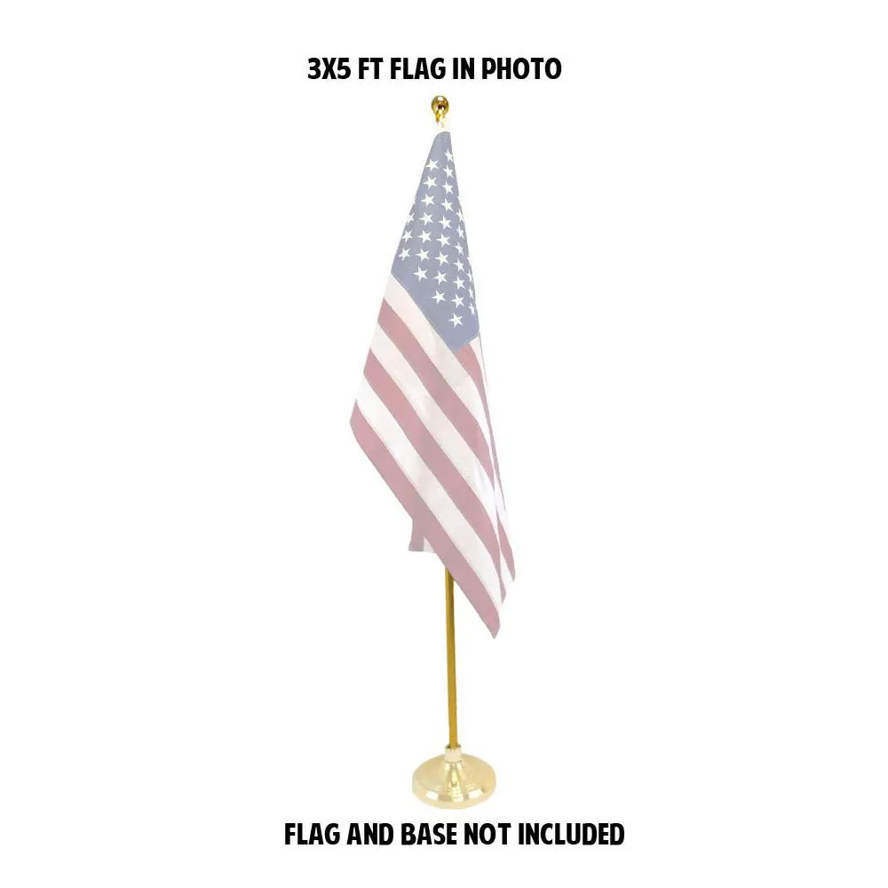 8ft Gold Flag Pole and Gold Base Kit (Ball Top)