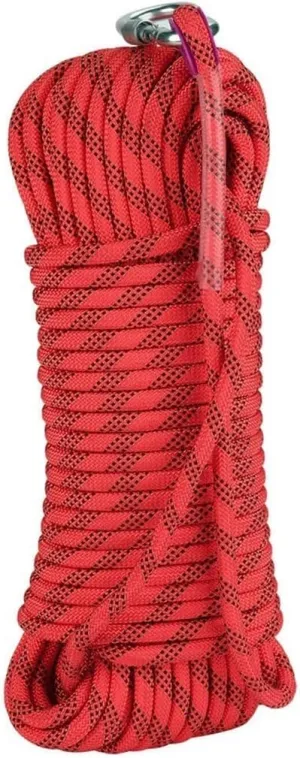 8mm Escape Rope Outdoor Static Rescue Rope, Escape Rope, Ice Climbing Equipment, Fire Safety Rescue Rope 10~200M (Color : Red, Size : 8mm x 15m)