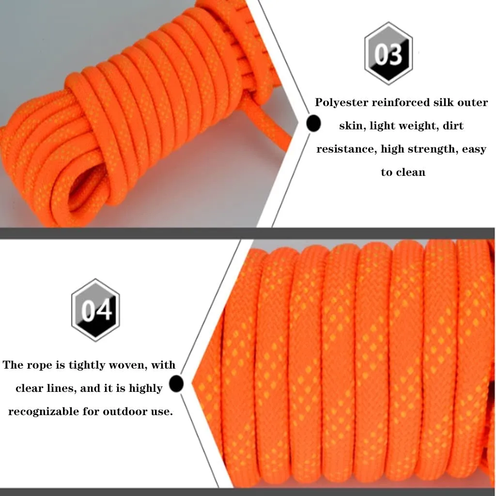 8mm Escape Rope Outdoor Static Rescue Rope, Escape Rope, Ice Climbing Equipment, Fire Safety Rescue Rope 10~200M (Color : Red, Size : 8mm x 190m)