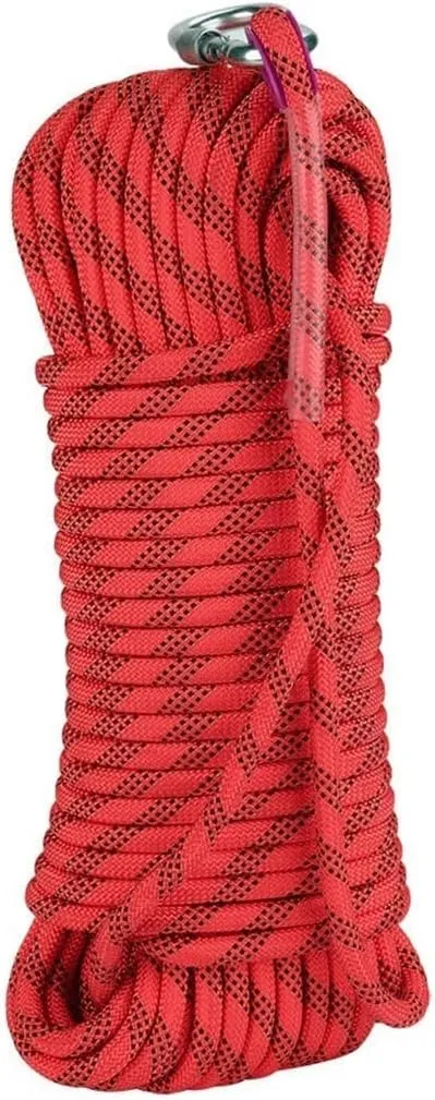 8mm Escape Rope Outdoor Static Rescue Rope, Escape Rope, Ice Climbing Equipment, Fire Safety Rescue Rope 10~200M (Color : Red, Size : 8mm x 190m)