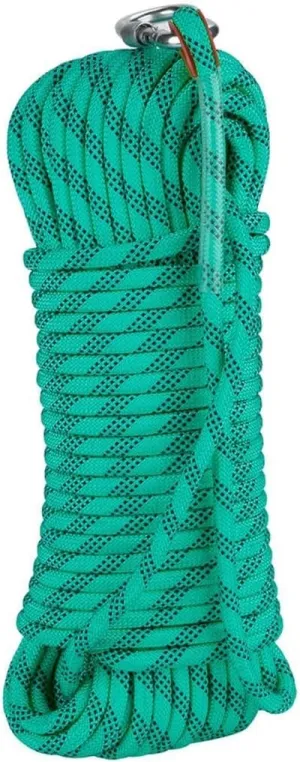 8mm Outdoor Escape Rope,Static Rescue Rope, Escape Nylon Rope, Ice Climbing Equipment Fire Rescue Parachute Rope with 2 Steel Hooks (Color : Green, Size : 8mm x 25m)