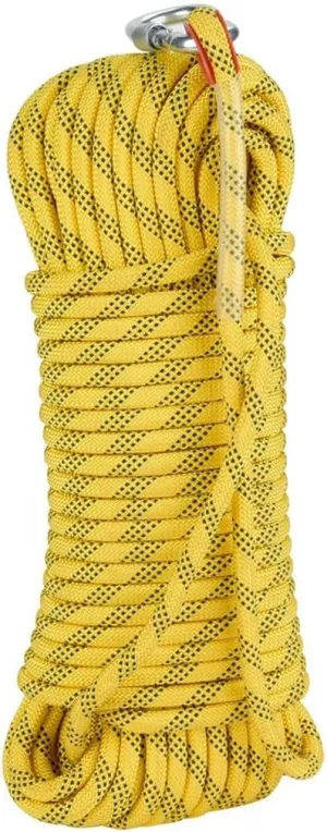 8mm Static Rope Heavy Duty Rescue Rope Rope Certified Escape Utility Cord for Rappelling,Mountaineering, Caving, Indoor Outdoor Camping in 10~200M (Color : Yellow, Size : 8mm x 10m)