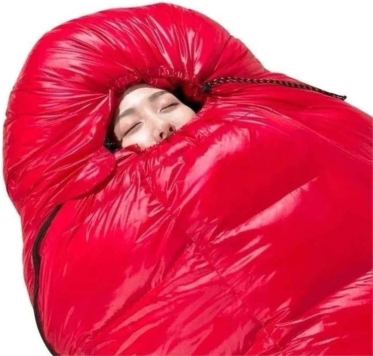 95% White Goose Down Sleeping Bag Camping Sleeping Bag Goose Down Filled Adult Mummy Sleeping Bag Warm for Traveling Hiking