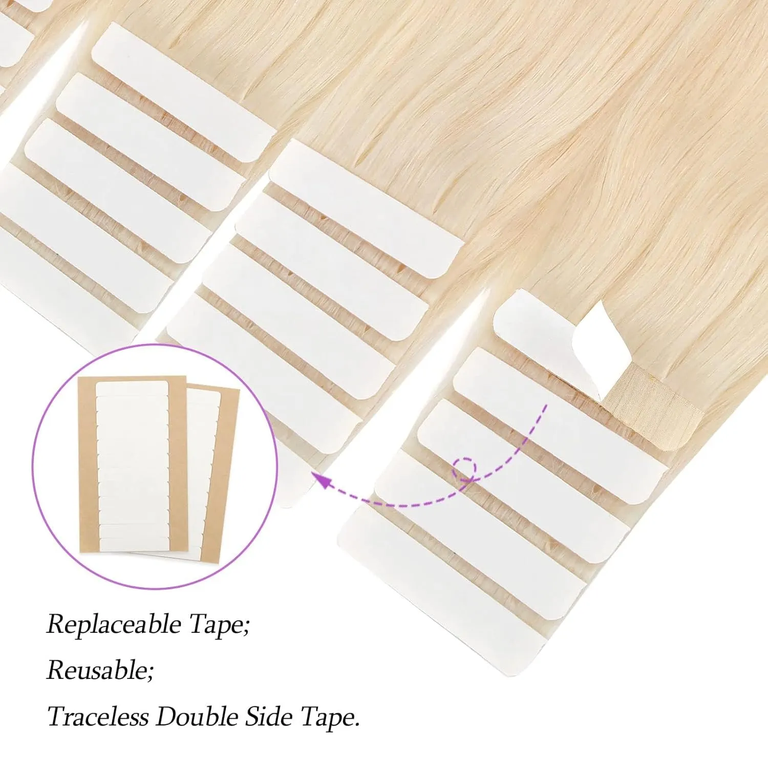ABH AmazingBeauty Hair Blonde Tape in Extensions Human Hair Real Remi Glue in Skin Weft Tape Attached Invisible Seamless Reusable Tape ins Platinum Ash Blonde 50g 20pcs Color 60 20 Inch