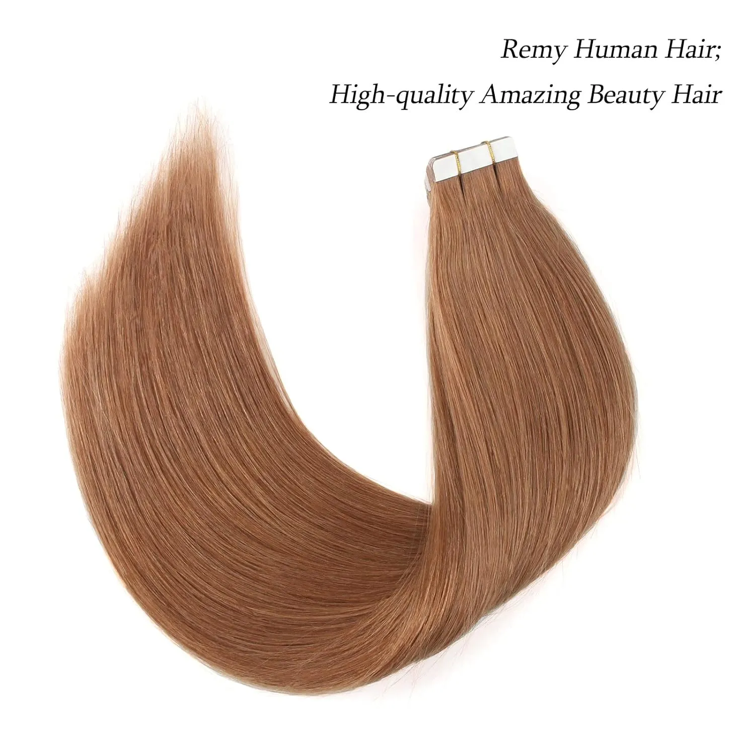 ABH AmazingBeauty Tape in Hair Extensions Semi-permanent Pre Taped Real Remi Remy Human Tape in Human Hair 50g 20pcs Skin Weft Invisible Seamless Reusable Platinum Light Auburn Color 30 16 Inch