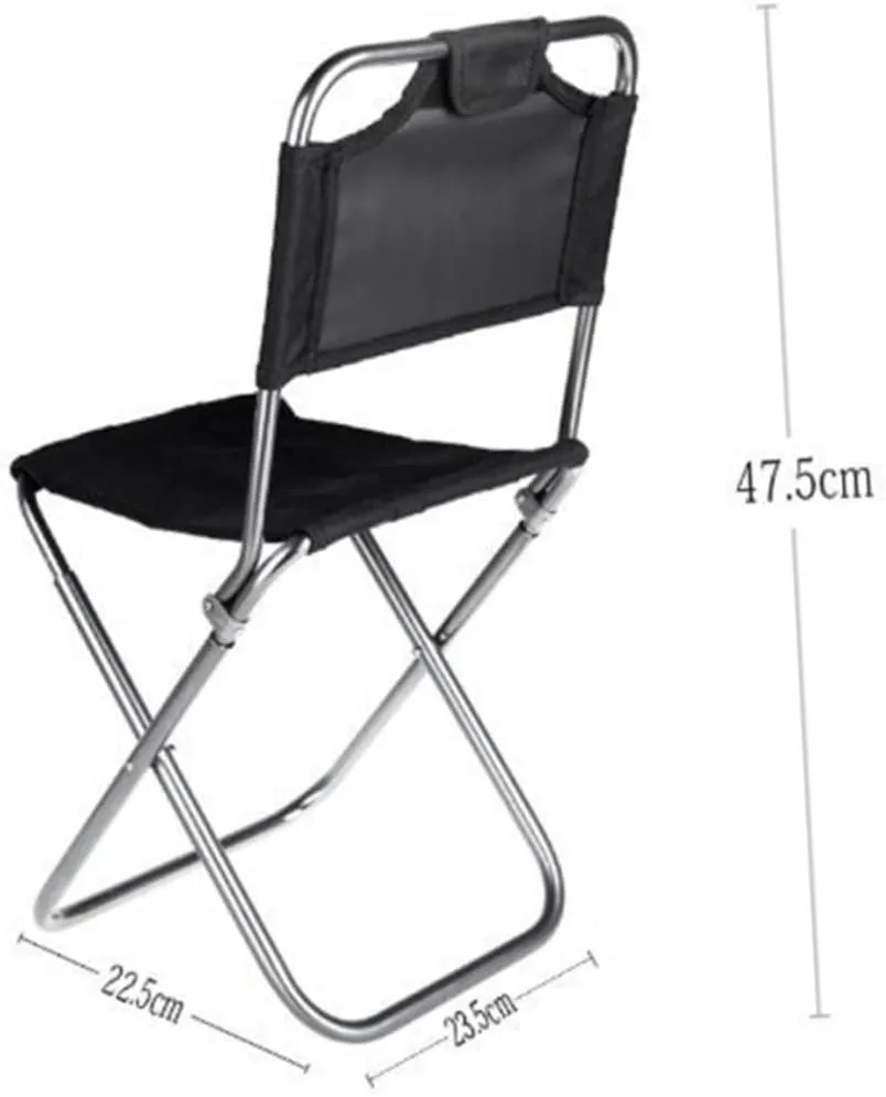 ABOOFAN Aluminum Alloy Outdoor Folding Chair Portable Comfortable Backrest 100kg Load Capacity Easy-Cleaning Compact for Home Camping Fishing (Folding Stool Portable)