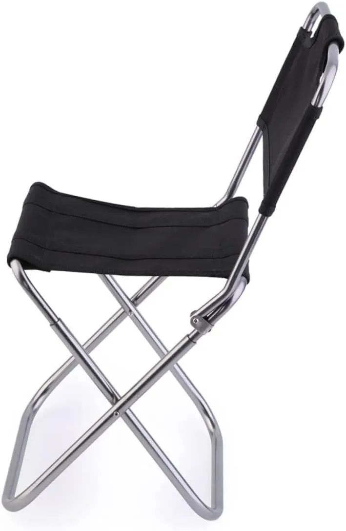 ABOOFAN Aluminum Alloy Outdoor Folding Chair Portable Comfortable Backrest 100kg Load Capacity Easy-Cleaning Compact for Home Camping Fishing (Folding Stool Portable)