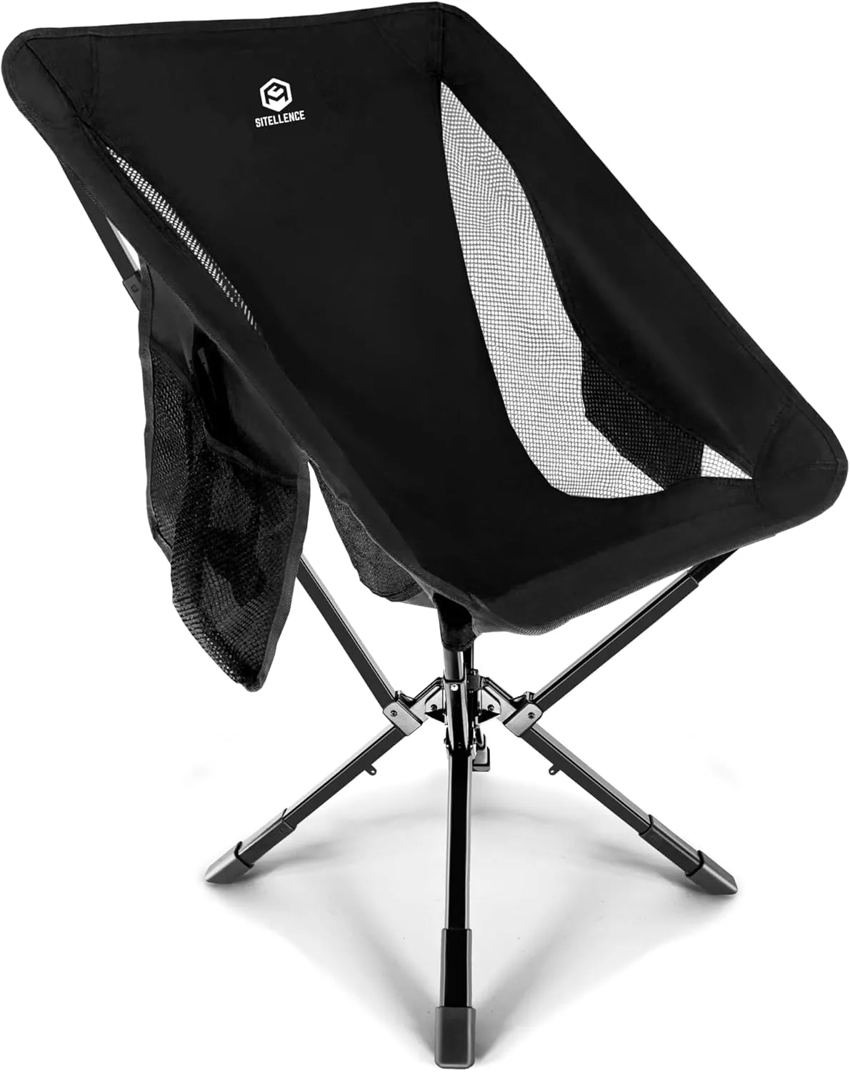 ADJ-BS Folding Beach Chair for Adults, Lightweight & Portable Folding Chairs with Compact Bag, Adjustable Outdoor Chair for Beach,Lawn,Concert,Sport, Supports 330LBS - Black 2025 Edition