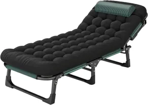 Adjustable Adults Reclining Chaise - Folding Camping Cot For Adults, Sleeping Cots, Camp Bed - Outdoor, Home, Office - Comfortable And Portable Camp Bed For Ultimate Relaxation(Size:193x68cm,Color:A)