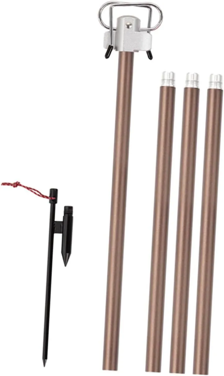 Adjustable Camping Light Bracket Double Hooks Thick Holder Portable Lantern Pole Outdoor Light Rack
