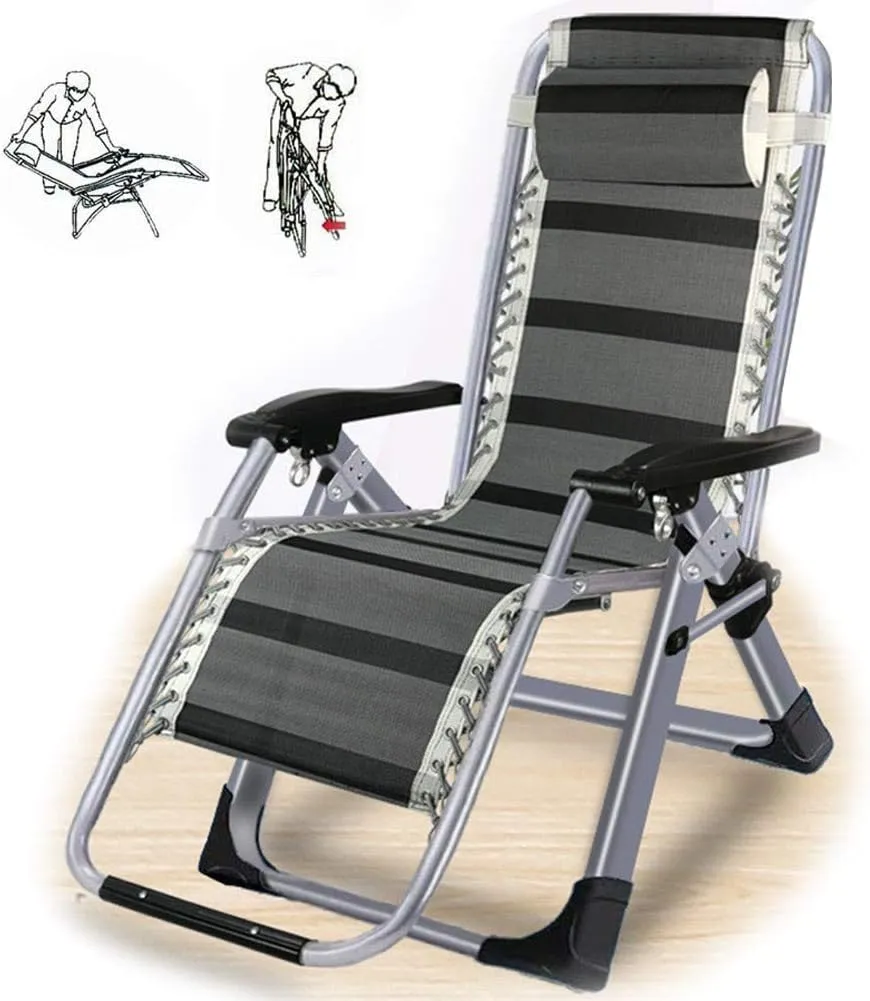 Adjustable Folding Chair Recliner Reclining Sun Loungers Chairs Heavy Duty Sun Lounger Recliner Chairs Office Lunch Break Chair Reclining Camping Chairs for Outdoor Patio Camping Beach Deck Beaut