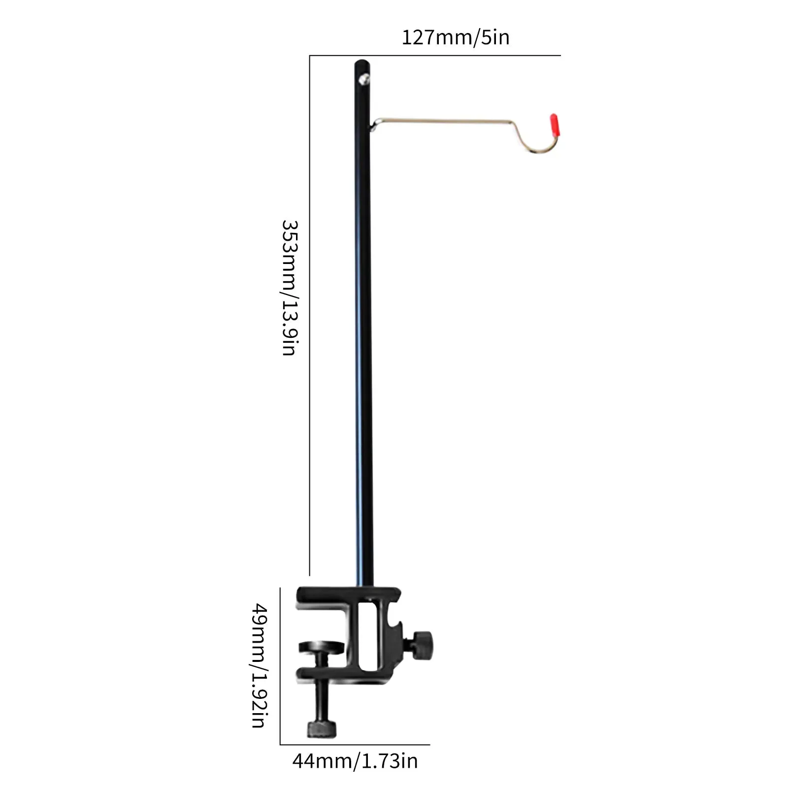Adjustable Height Portable Camping Light Pole & Desk Clip