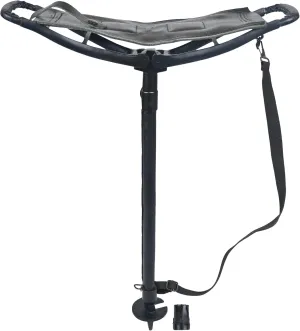 Adjustable Leather Walking Stick Seat Outdoor Shooting Sticks Spectator Seat Portable High Chair, Backpacking Folding Stool | Hunting Stool (Black) (Black)