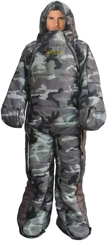 Adults Wearable Sleeping Bag 3 Season Camouflage Sleeping Bag Full Body Sleeping bag for Camping,Traveling, Hammocks, Hiking, Backpacking, Lounging