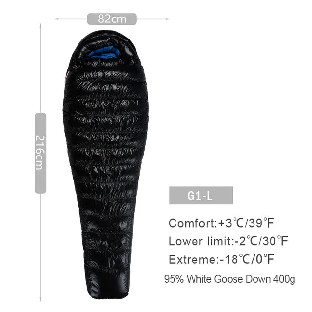 AEGISMAX G Series White Goose Down Mummy Camping Sleeping Bag Ultralight