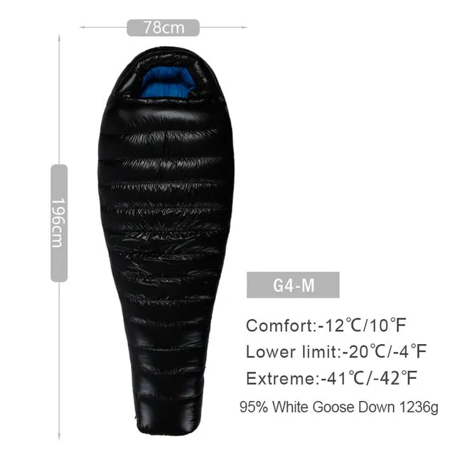 AEGISMAX G Series White Goose Down Mummy Camping Sleeping Bag Ultralight