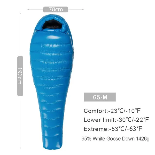 AEGISMAX G Series White Goose Down Mummy Camping Sleeping Bag Ultralight