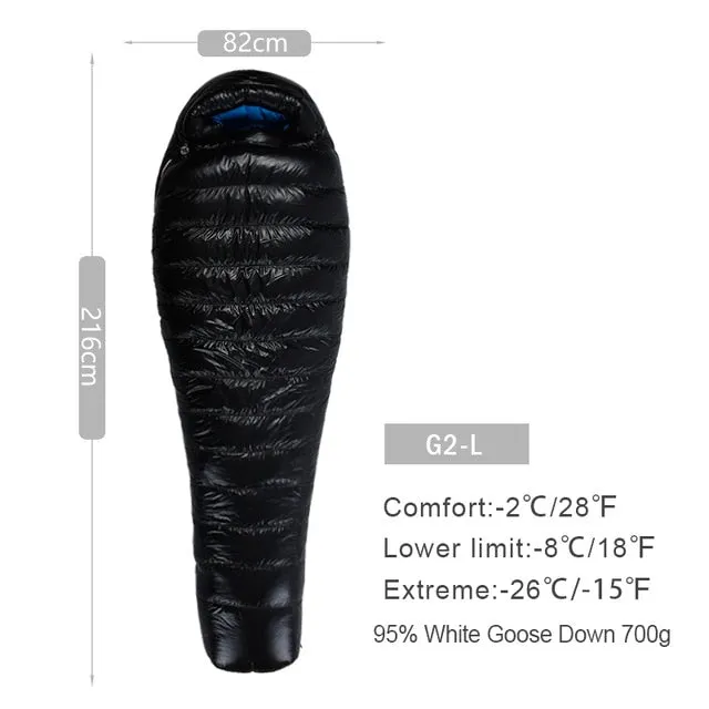 AEGISMAX G Series White Goose Down Mummy Camping Sleeping Bag Ultralight