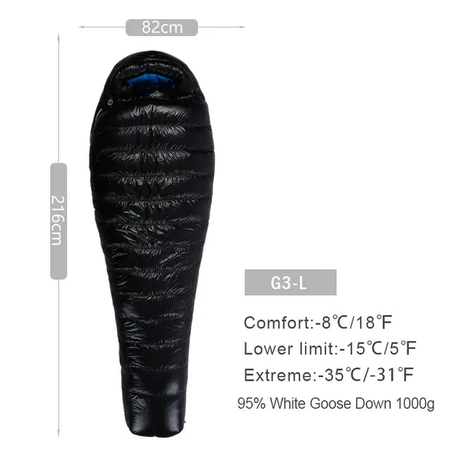 AEGISMAX G Series White Goose Down Mummy Camping Sleeping Bag Ultralight