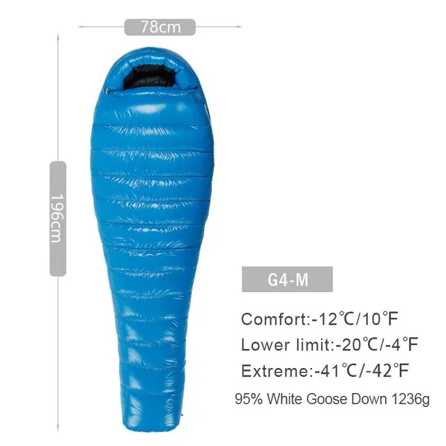 AEGISMAX G Series White Goose Down Mummy Camping Sleeping Bag Ultralight