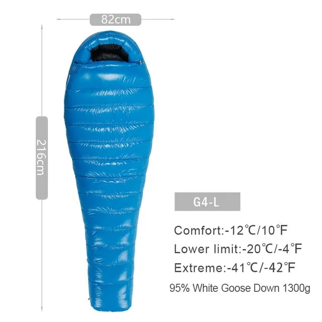 AEGISMAX G Series White Goose Down Mummy Camping Sleeping Bag Ultralight