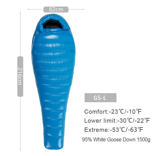 AEGISMAX G Series White Goose Down Mummy Camping Sleeping Bag Ultralight
