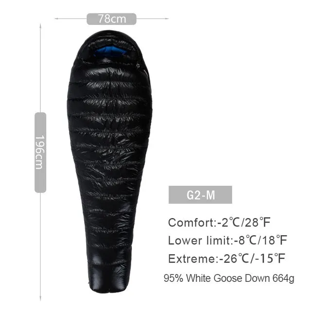 AEGISMAX G Series White Goose Down Mummy Camping Sleeping Bag Ultralight