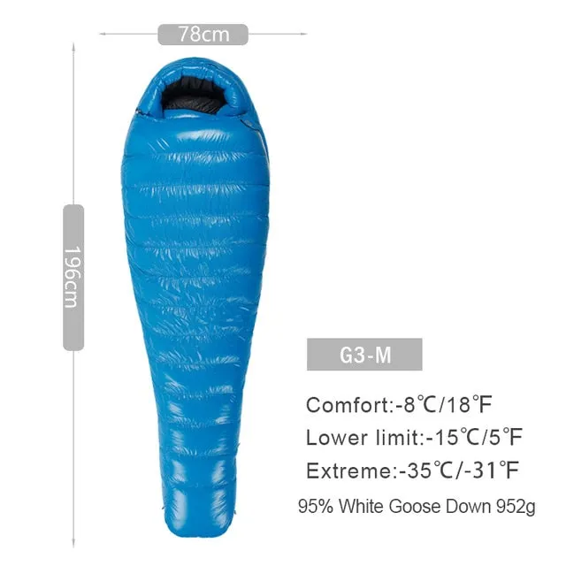 AEGISMAX G Series White Goose Down Mummy Camping Sleeping Bag Ultralight
