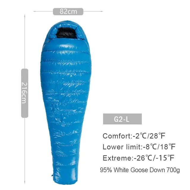 AEGISMAX G Series White Goose Down Mummy Camping Sleeping Bag Ultralight