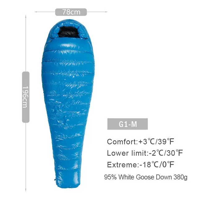 AEGISMAX G Series White Goose Down Mummy Camping Sleeping Bag Ultralight