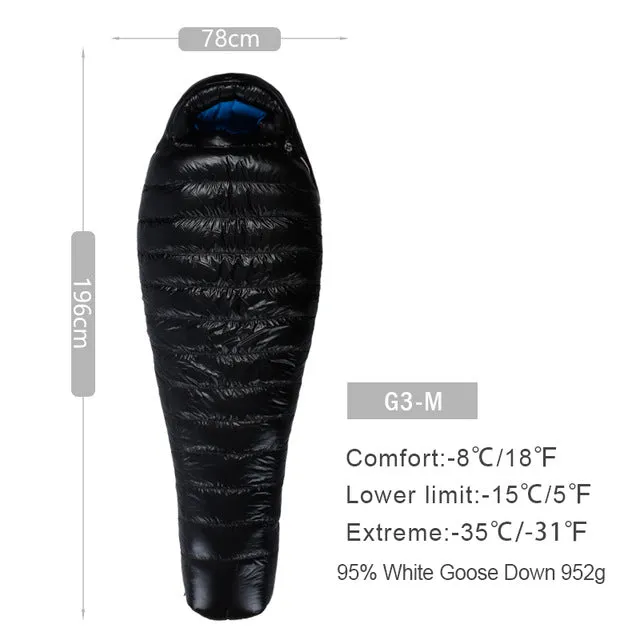 AEGISMAX G Series White Goose Down Mummy Camping Sleeping Bag Ultralight