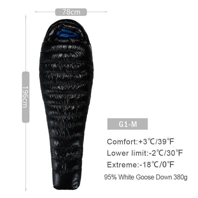AEGISMAX G Series White Goose Down Mummy Camping Sleeping Bag Ultralight