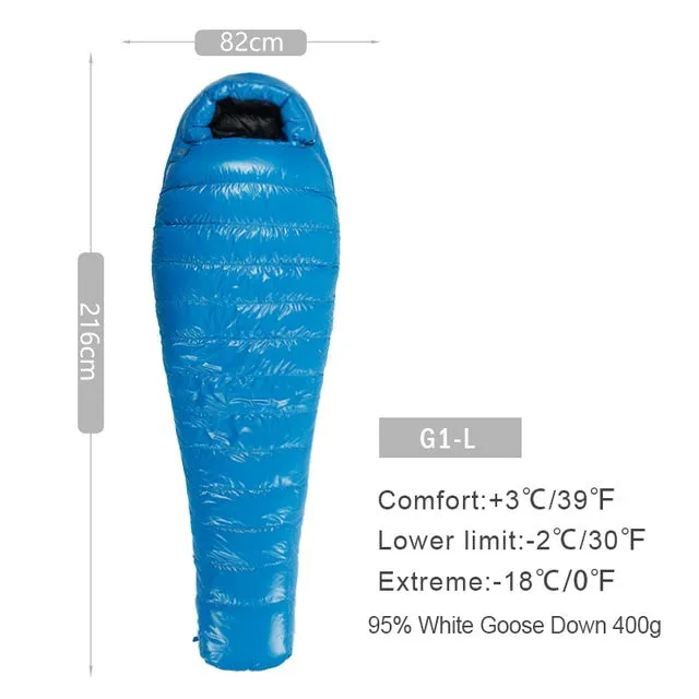 AEGISMAX G Series White Goose Down Mummy Camping Sleeping Bag Ultralight