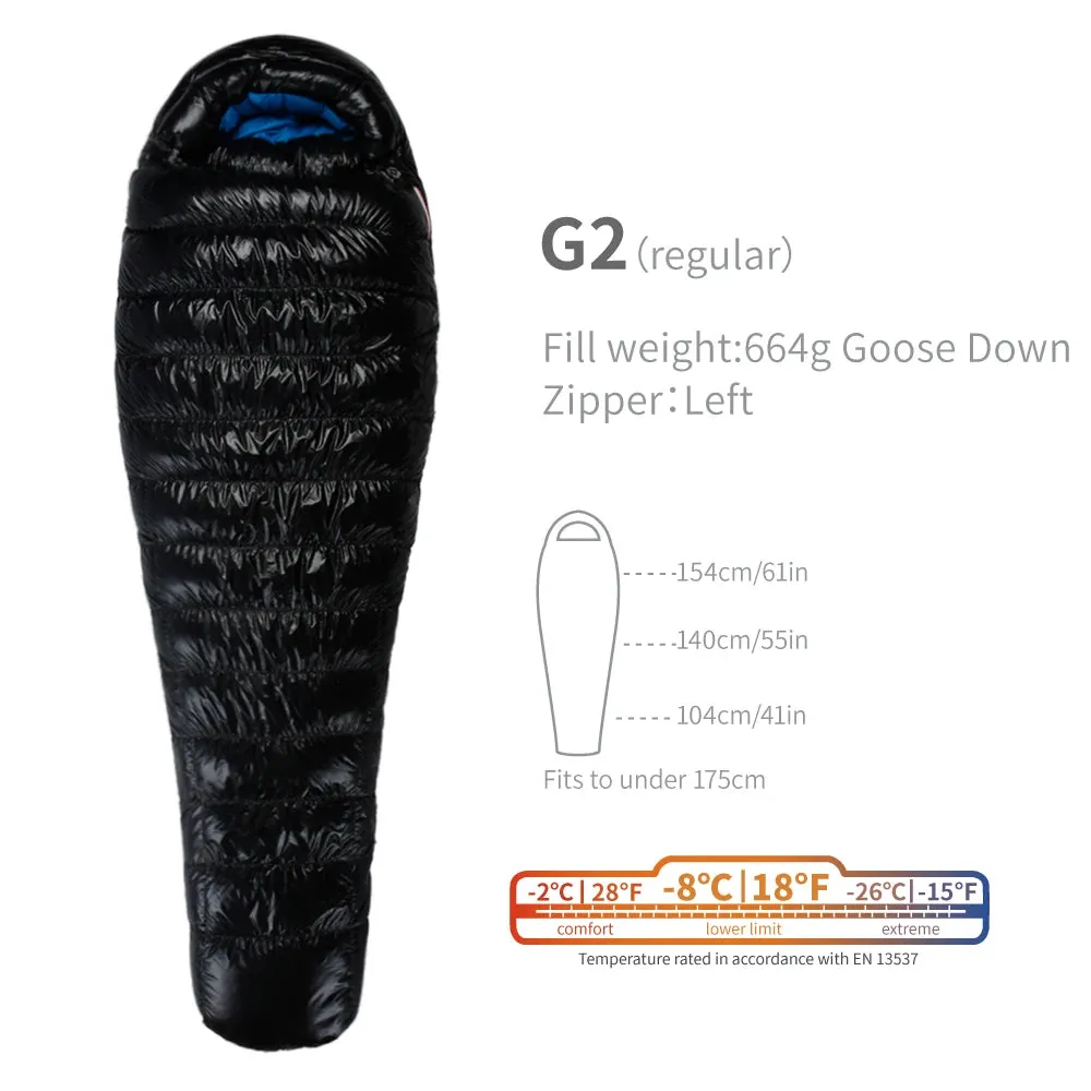 AEGISMAX G2 -8 Degree 800FP Goose Down Sleeping Bag Ultralight for Men & Women