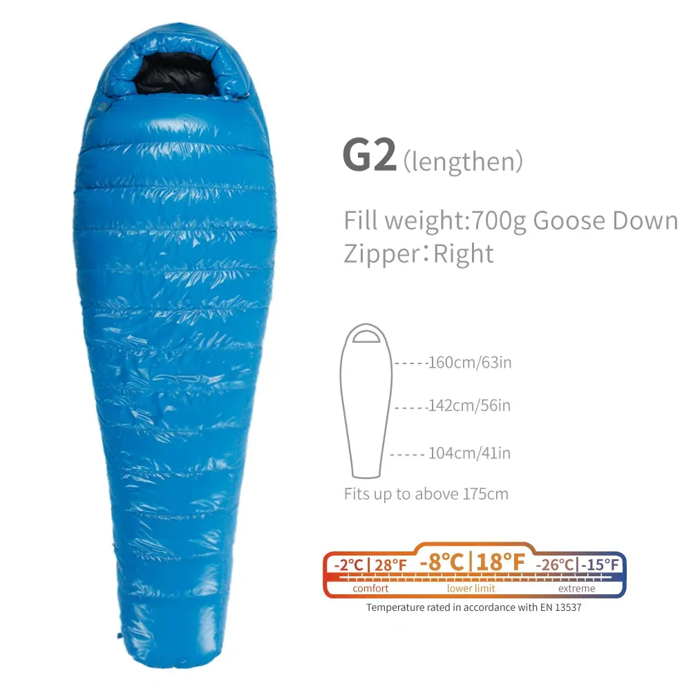 AEGISMAX G2 -8 Degree 800FP Goose Down Sleeping Bag Ultralight for Men & Women