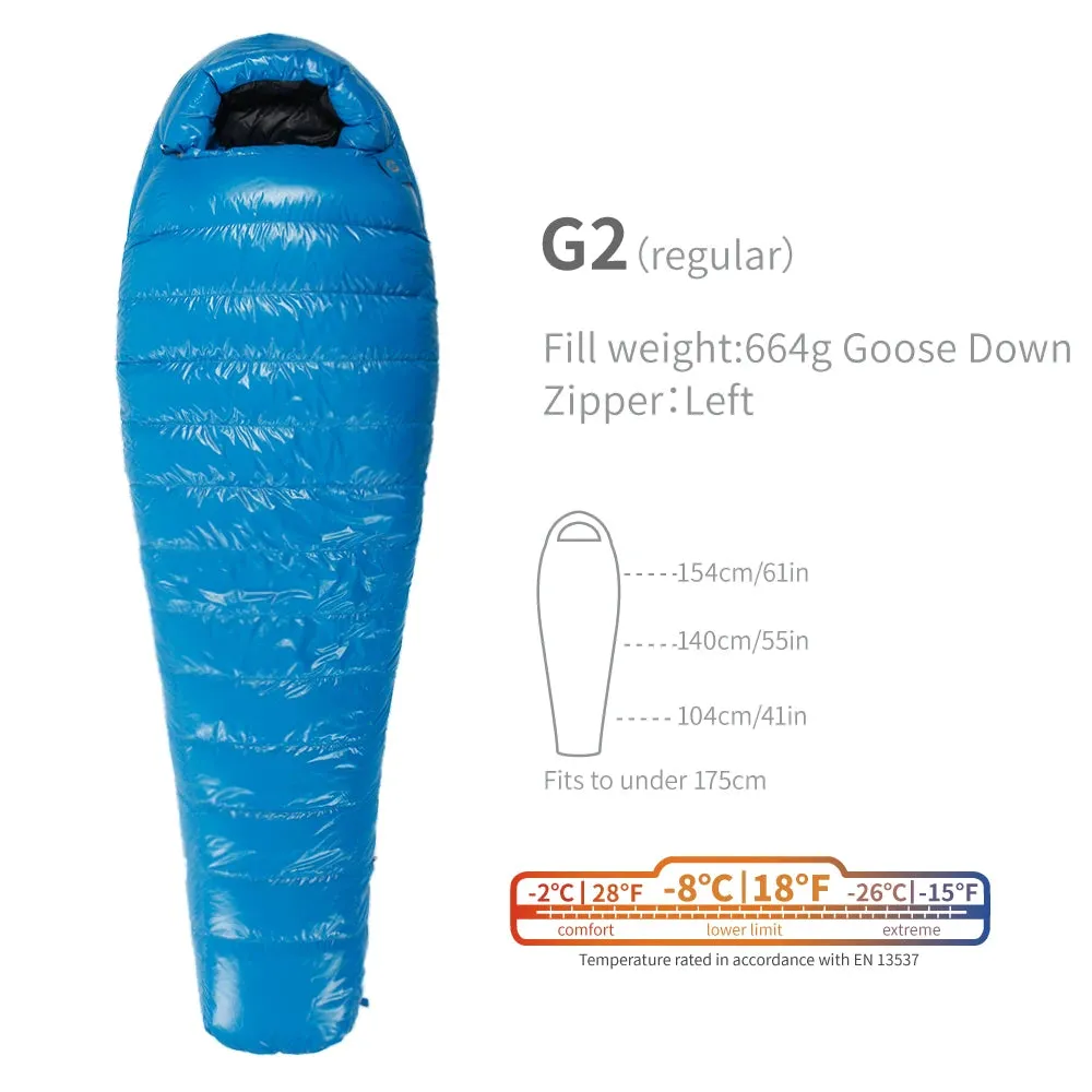AEGISMAX G2 -8 Degree 800FP Goose Down Sleeping Bag Ultralight for Men & Women