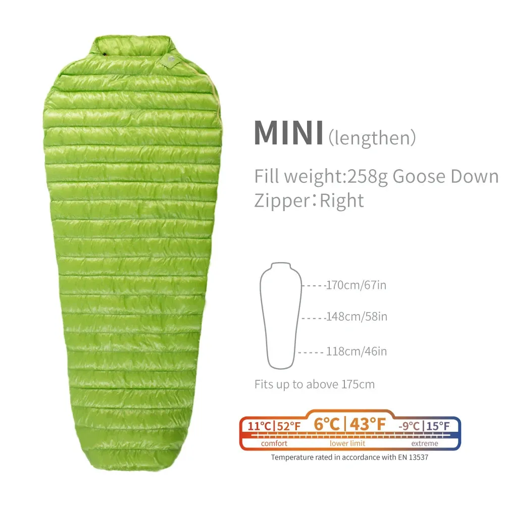 AEGISMAX MINI 6 Degree 800FP Goose Down Sleeping Bag Ultralight Sleeping Bag for Men & Women