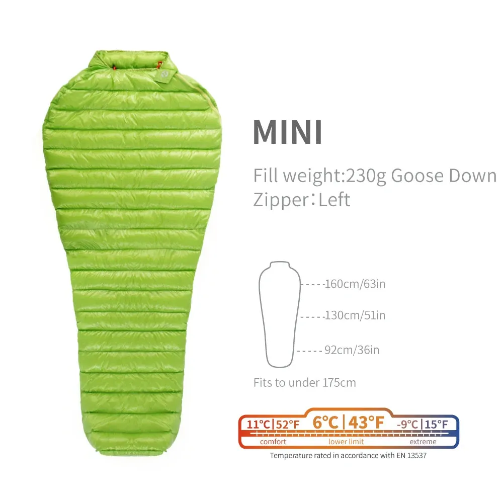AEGISMAX MINI 6 Degree 800FP Goose Down Sleeping Bag Ultralight Sleeping Bag for Men & Women