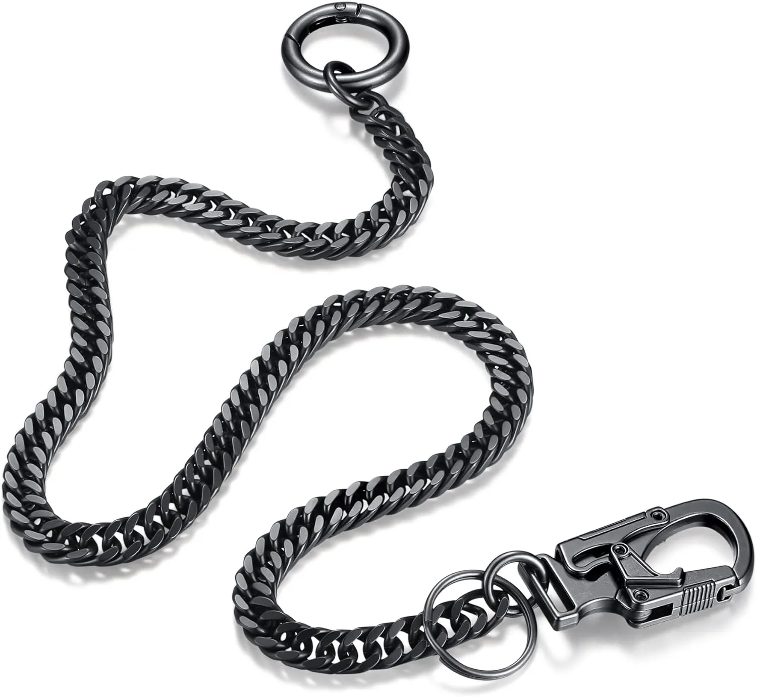Ahiller Pant Key Wallet Chain for Men Women,Zinc Alloy Stainless Steel Belt KeyChains with 2 Carabiner Clip for Handbag Jean