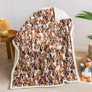 AILONEN Beagle Dog Blanket for Kids Adults,Beagle Animal Pattern Plush Gift Lovers,Double Sided Sherpa Throw Print Flannel Fleece(70 x 55 inches) Dog10