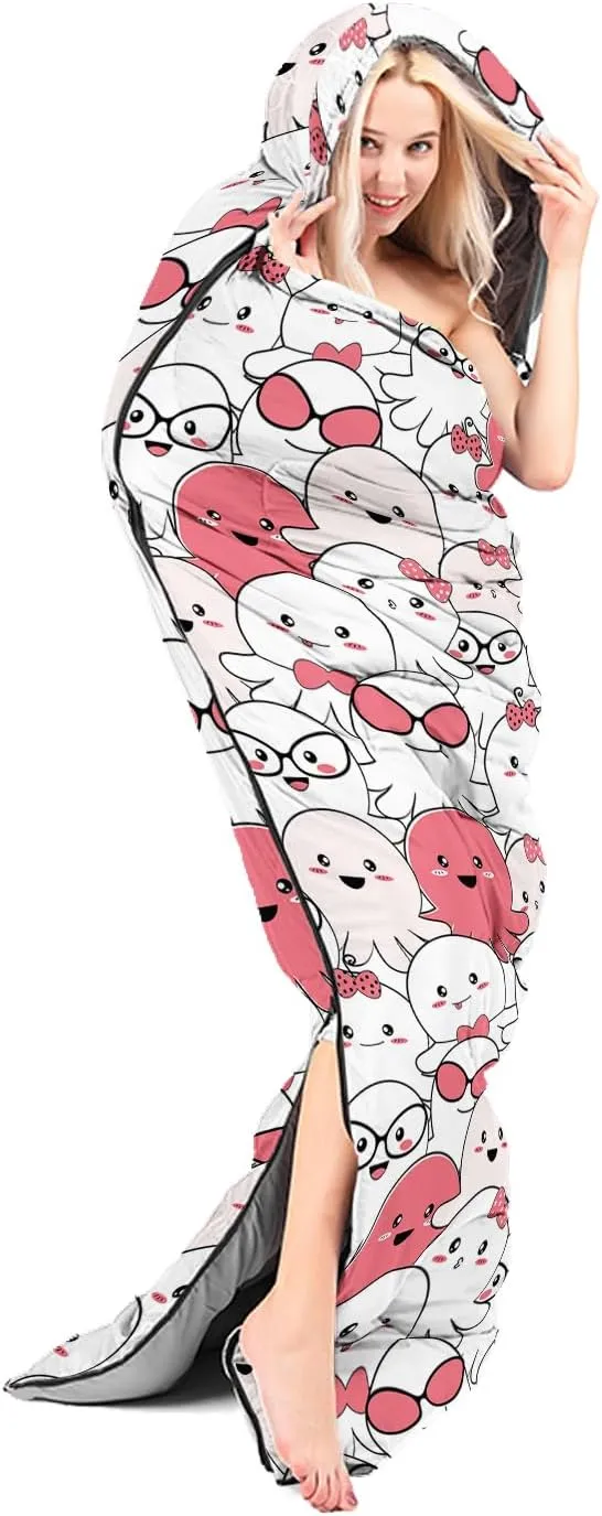 AILONEN Cartoon Camping Sleeping Bag for Boys Girls Adults,Lightweight & Waterproof,3 Season Warm & Cold Weather,Portable,Printed Sleeping Bag,Traveling,Camping,Hiking