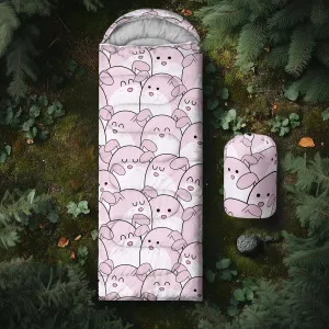 AILONEN Cartoon Camping Sleeping Bag for Boys Girls Adults,Lightweight & Waterproof,3 Season Warm & Cold Weather,Portable,Printed Sleeping Bag,Traveling,Camping,Hiking